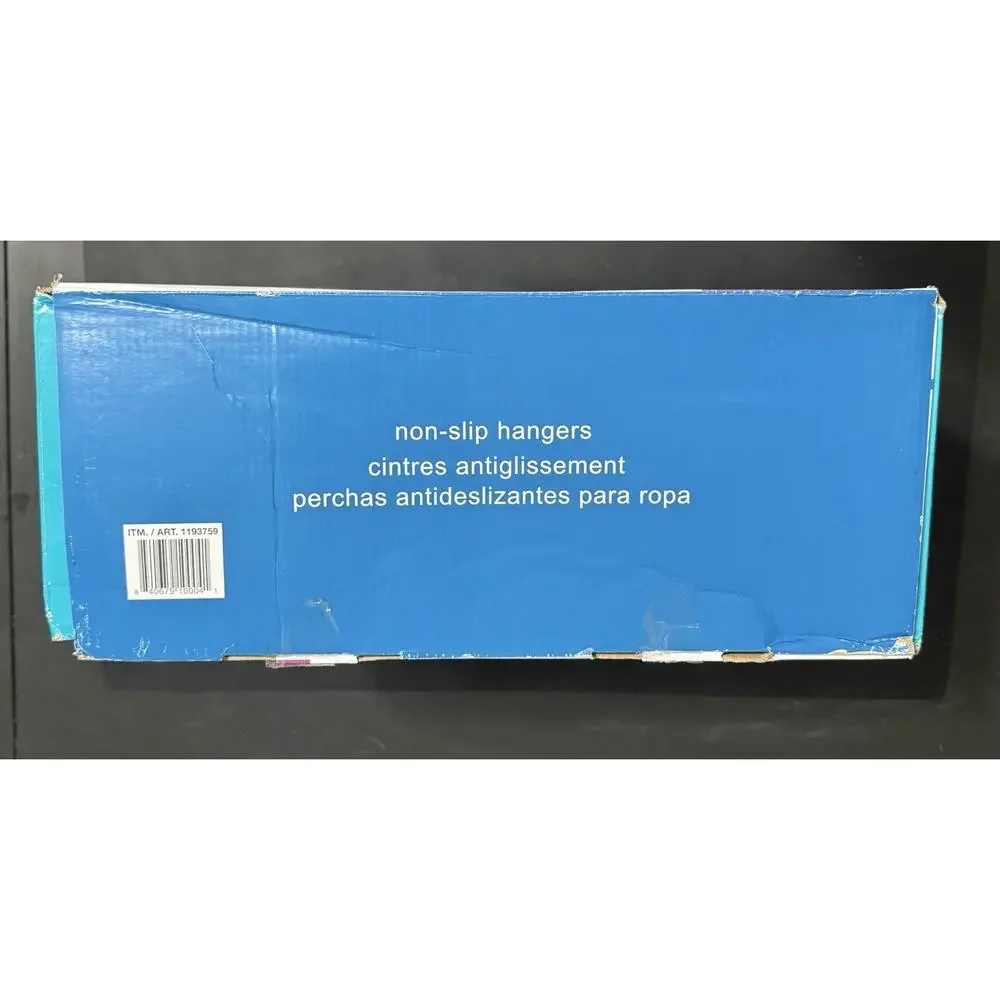 (5) Space Saving 1193759 Flocked Non-Slip Clothes Hangers - Black READ
